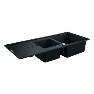 GROHE Komposit-Einbauspüle K400 80-C 116/50 1.5 rev 116 x 50 cm, mit Abtropffläche, aufliegend, 2 Becken