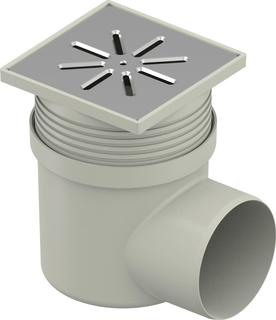 Uponor Aqua Ambient Bodenablauf m. Anschl.seitl., std 150mmx150mm FI 110