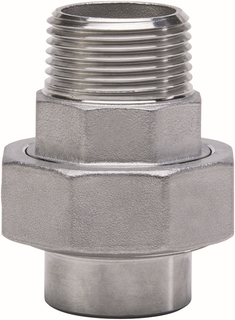 gebog316 Edelstahl-Gewindefitting 333 - Verschr. flach 1/4", Schweißende