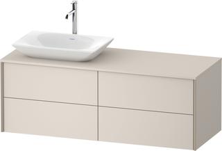 DU Konsolen-WTU wh. XViu 1400x509x550mm 4SK, TA links, Taupe Matt, ES Nussb bs.