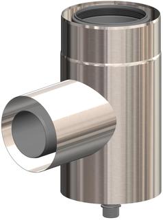 AT Anschlussbogen MFB DN110/160 (80/125) Edelstahl gebürstet