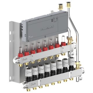 Danfoss Edelstahlverteiler SGCi m 8 Heizkreisen und Icon2 mit 230 V TWA
