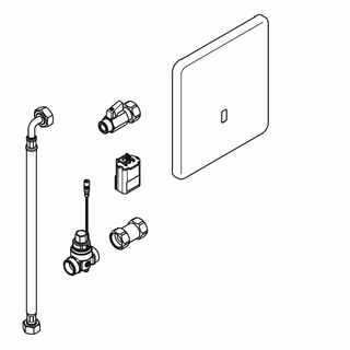 AR Urinalspülarmatur, F5, elek., DN15, UP, Umrüstung KERAMAG 200, Batterie