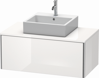 DU WT-Unterbau XSquare, 1 Auszug, wandh. 400x1000x548mm, Weiß Hochglanz ES Ahorn