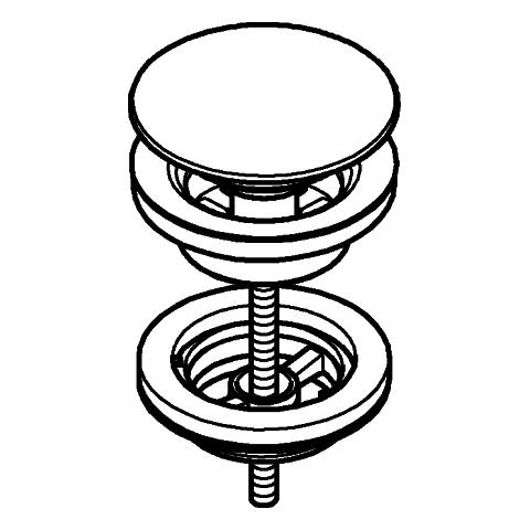 Artikelbild 2 des Artikels „GROHE Ablaufgarnitur Universal m Druckstopfen, verschließb., matt black matt black“