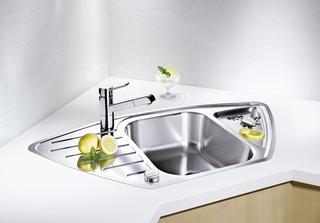 Blanco Spüle LANTOS 9 E-IF 93x51cm, ES Bürstf, Be. mi, m AL-Fb.