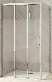 Kinedo Smart Design 3V80 Schiebetür FtLi 3tlg tgProfil chrom Dekorglas Cosmos N E