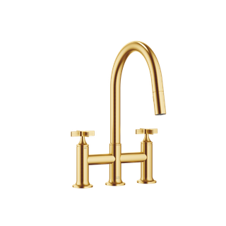 Dornbracht Dreiloch-Brückenarmatur VAIA Pull-d m Brausef, Ausl. 240mm, MS geb.