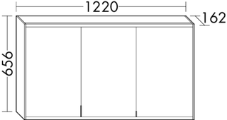 Burgbad Spiegelschrank YSO 122x65,6x16,2cm, lac g, hz LED, Lichttem