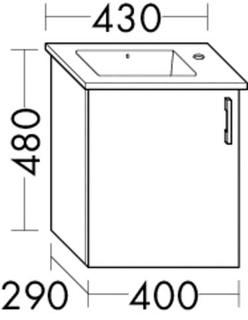Burgbad Waschtischunterschrank Diago 40x48x29cm, links, Sand Matt, 1 Tür