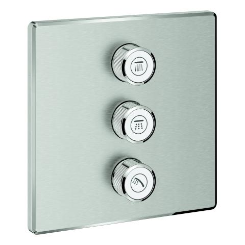Artikelbild 1 des Artikels „GROHE Fertigset Grohtherm Smartcontrol UP-Ventil, 3-fach, eckig, supersteel supersteel“