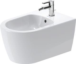 Duravit Wand-Bidet Me by Starck 37x57cm, m Hahnl., ÜL, Hahnloch, weiß