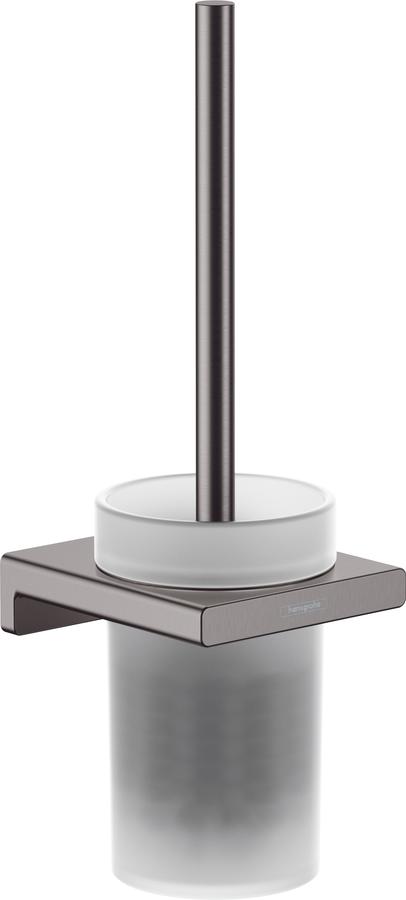 Artikelbild 1 des Artikels „hansgrohe WC-Bürstengarnitur AddStoris Wandmont., Met., Gl., brush. bla chrome brushed black chrome“
