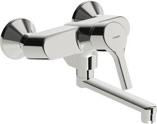 Hansa WT-Einhebelmischer HANSAPALENO Wandmontage, Ausladung 242mm, chrom