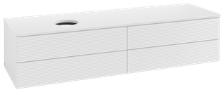 V&B WT-Unterschrank m F-Struktur Antao 160x50cm, WBP-farbe Lac, glo wh. lacquer