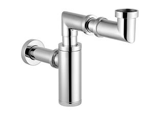 VitrA Raumspar-Siphon chrom, G 1 1/4, Abgangsrohr und Rosette