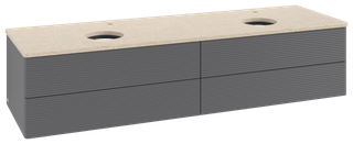 V&B WTU m F-Struktur -Beleuchtg. Antao 160x50cm, HL, WBP botti., Anthrac. m Lac