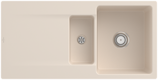 V&B bündige Spüle Siluet 60 R Flat m Ablaufgarnitur, Handbetätigung, ivory