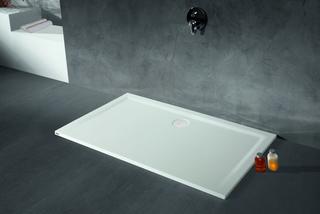 Hoesch Mineralguss-Duschwanne Muna 140x90x3cm, Steingrau, Solique