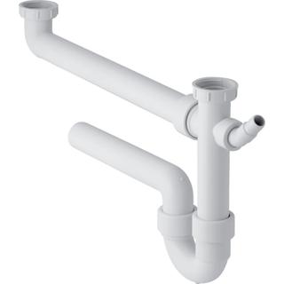 Geberit Rohrbogensiphon 11/2"x40mm, f 2 Spülb., Abg h, ex-la, we