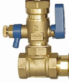 Caleffi Durchströmungsarmatur mit Wartungshahn 3/4"