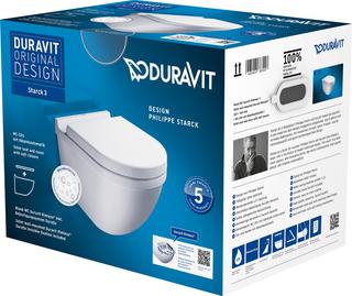 Duravit Wand-Tiefspül-WC-Set Starck 3 mit WC-Sitz, Rimless, weiß WonderGliss