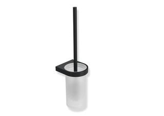 HEWI Toilettenbürstengarnitur System 800 105x420x120mm, Kr.-Glas sat., sw matt
