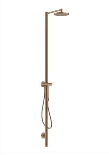 hansgrohe Nature Duschsäule Axor Starck m Kopfbr., Handbrause, brushed red gold