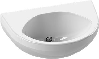 AR Handwaschbecken, GFK, Hw.-Mont., weiß, 465x210x305 mm