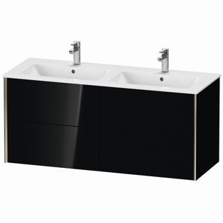 DU WTU XViu wandhängend,560x1280x480mm 4SK.,champ.matt/schwarz hgl ES Nussb bs