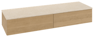 V&B Sideboard mit Frontstruktur Antao 160x26,8x50cm, WBP-farbe botti., hon. Oa