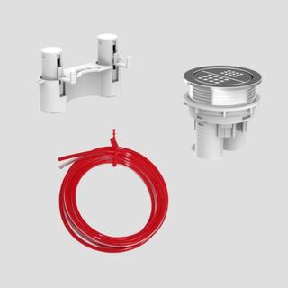 Sanit WC-Betätigung 2 V, chr, pneumatisch, Möbellösung rund