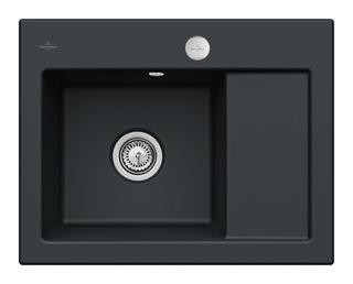 V&B Spüle Subway 45 Compact li, m Abl.garn, Exzenter, eb CeramicPlus