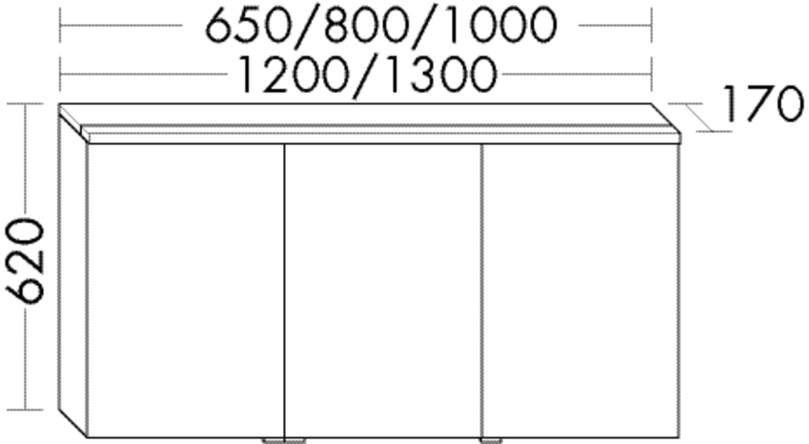 Artikelbild 1 des Artikels „Burgbad LED-Spiegelschrank sys30 130x62x17cm, Ech, m horiz. LED-Leuchte 130 x 62 x 17 cm | PG2“
