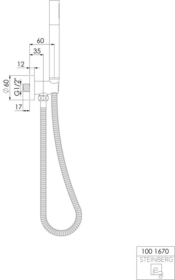 Artikelbild 2 des Artikels „Steinberg Handbrausegarnitur Serie 100 m Wd-Anschl.bg u. B.Schl. 1500mm, vc chrom“