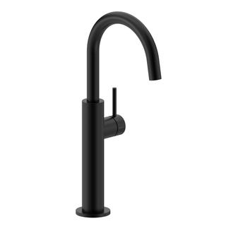 Herzbach Waschtisch-Einhebelmischer Deep slim L-Size, Schwarz matt