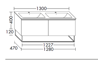 Burgbad Chiaro 2.0 WT-Unterschrank 52x128x47cm, 1 Auszug, Salbeigrau Matt