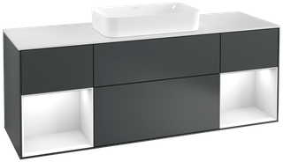 V&B WT-Unterschrank Wandbel. Finion 160cm, Pl w m, Rg g w Lac, md bl. m Lac