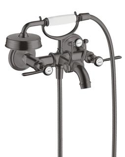 hansgrohe 2-G-Wann.-Arm Axor Montreux AP, A 224mm, m Hebelgr., brush. bla vc