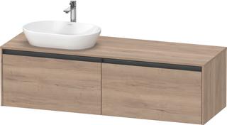 Duravit Waschtisch-Unterschrank Ketho.2 160x55cm, B li, Ei marm., 2 Ausz., wandh