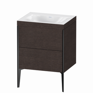 DU WTU XViu/Viu, 2 Ausz 610x600x480mm o.HL, schw. m/eiche dkl geb.Ra.72 ES Ah.