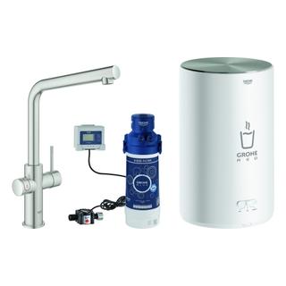 GROHE Spültisch-Einhebelmischer Red Duo L-Ausl., mit Boiler Größe M, supersteel