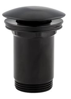 AQVAZONE Ablaufgarnitur matt-sw, rd, 1 1/4", Klick-Klack System