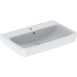 Geberit Aufsatz-Waschtisch Renova Plan 75x48cm, Hahnl. mit., mit Überlauf, weiß