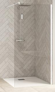 Kinedo Smart Design Solo 120 Walk In H225 weiß Klarglas waager Strebe