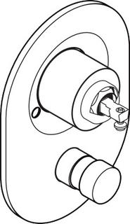 hansgrohe Umrüstset-Wannenmischer UP, Lo.Abst. 80mm, mit Zugknopf, chrom