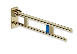 HEWI Stützklappgriff System 900 PVD Duo Fk-Spülausl., li, 762mm, MS glänzend