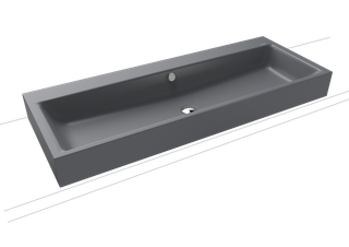 Kaldewei Aufsatz-Waschtisch PURO 3168 120x46, o. Hahnl., P-E, cool grey70