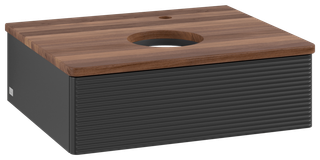 V&B WT-Unterschrank m F-Struktur Antao 60x19x50cm, HL, WBP w. wal, bla m Lac