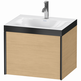 DU WTU XViu / Viu, 1 Ausz, 503x600x480mm 1 HL, schw.m./Eiche Natur,Ra. B2 ES Ah.